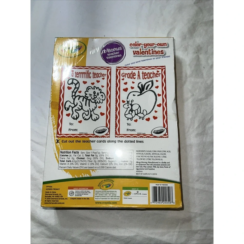 Crayola Color Your Own Valentine 28 Valentine Day Card Kit 2009 SEALED BQ